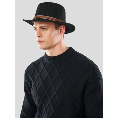 Капелюх фетровий Федора з ремінцем Fortune 56 Чорний