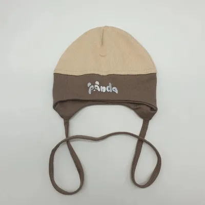 Шапка трикотажна для хлопчика на зав’язку Сан-Дієго Talvi 44-46 Коричневий з бежевим 7497