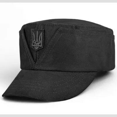 Кепка німка мазепинка бандерівка австрійка бавовняна тонка з кокардою та тризубом VladAltex 56 Чорний 43-19-2