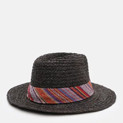 Капелюх Федора з етно стрічкою Fortune 57-59 Чорний S198