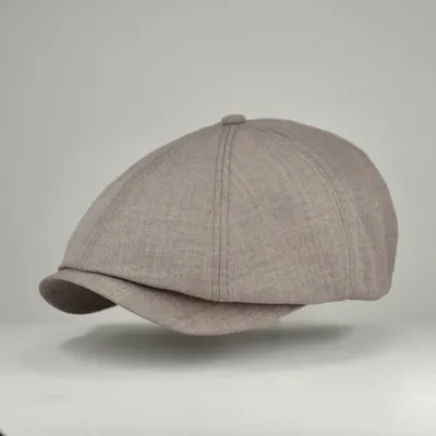 Кепка восьмиклинка хуліганка лляна VladAltex 56 Бежевий 203-6