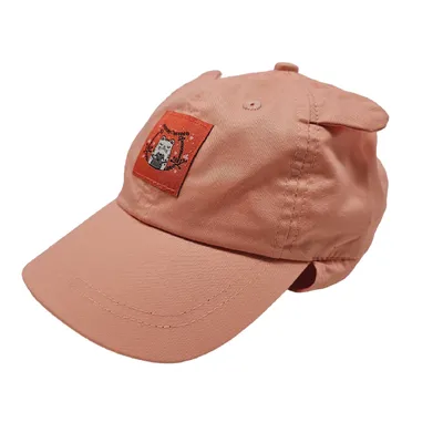 Бейсболка-бандана для дівчинки з вушками та котиком 50 Персиковий