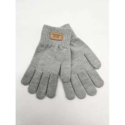 Рукавиці в’язані однотонні на вік 6-9 років Сірий 15843