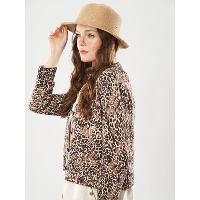 Капелюх однотонний канотьє Fortune 55-58 Бежевий з кавовим SM179