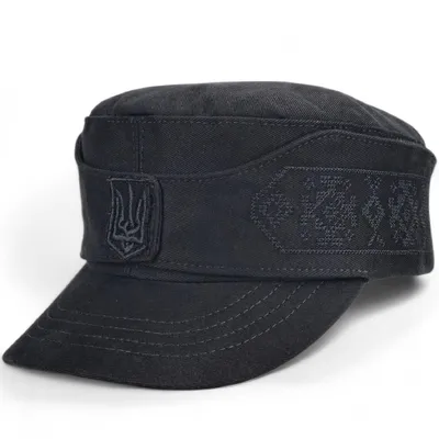 Кепка німка мазепинка бандерівка бавовняна з кокардою VladAltex 62 Чорний 29-460-19-1