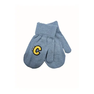 Рукавиці варежки дитячі одинарні з логотипом “C” 3-6 років Блакитний з жовтим 11994