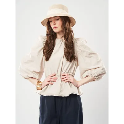 Капелюх клош з стрічкою та стразами Fortune 55-57 Топлене молоко SM315