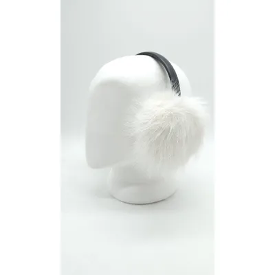 Навушники дитячі хутряні з песця  SumWin one size Молоко GMN05