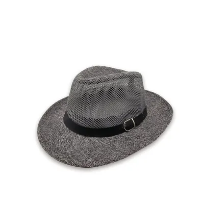Капелюх класичний Федора з сіткою та ремінцем Fortune 56-58 Сірий