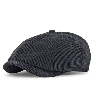 Кепка восьмиклинка хуліганка вельветова VladAltex 56 Чорний 431-26