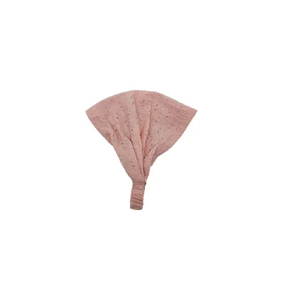 Косинка бандана бавовняна для дівчинки з квітчастим візерунком  42-46 Персиковий 14209