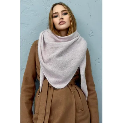 Косинка бактус шалик ангорова Helly Cascona one size Пудровий