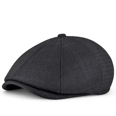 Кепка восьмиклинка кашемірова діагональ клітинка VladAltex 56 Чорний 233-28