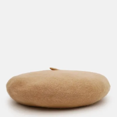 Берет класичний однотонний вовняний 56-58 Fortune Темно-бежевий