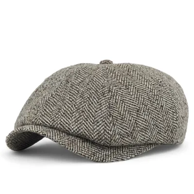 Кепка восьмиклинка твідова в ялинку Premium VladAltex 56 Бежевий 333-46