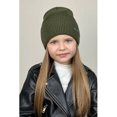 Шапка вязаная одинарная с отворотом Mateo Cascona 52-58 Хаки