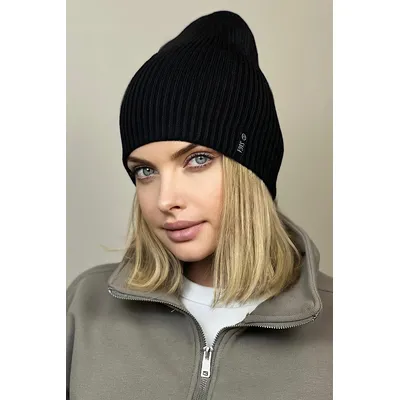 Шапка бини средней вязки Orlando Cascona 56-60 Черный