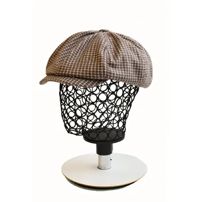 Кепка восьмиклинка хуліганка кашемірова в клітинку Шелбі KENT&AVER 55-56 Коричневий 8108