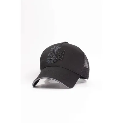 Бейсболка форхед з сіткою з тризубом та вишивкою KENT&AVER 56-59 Чорний 4050-17-1