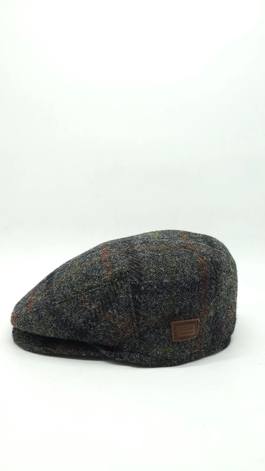 Кепка прямая реглан шерстяная в клетку HarrisTweed HOOK 56 Cерый R-CF 