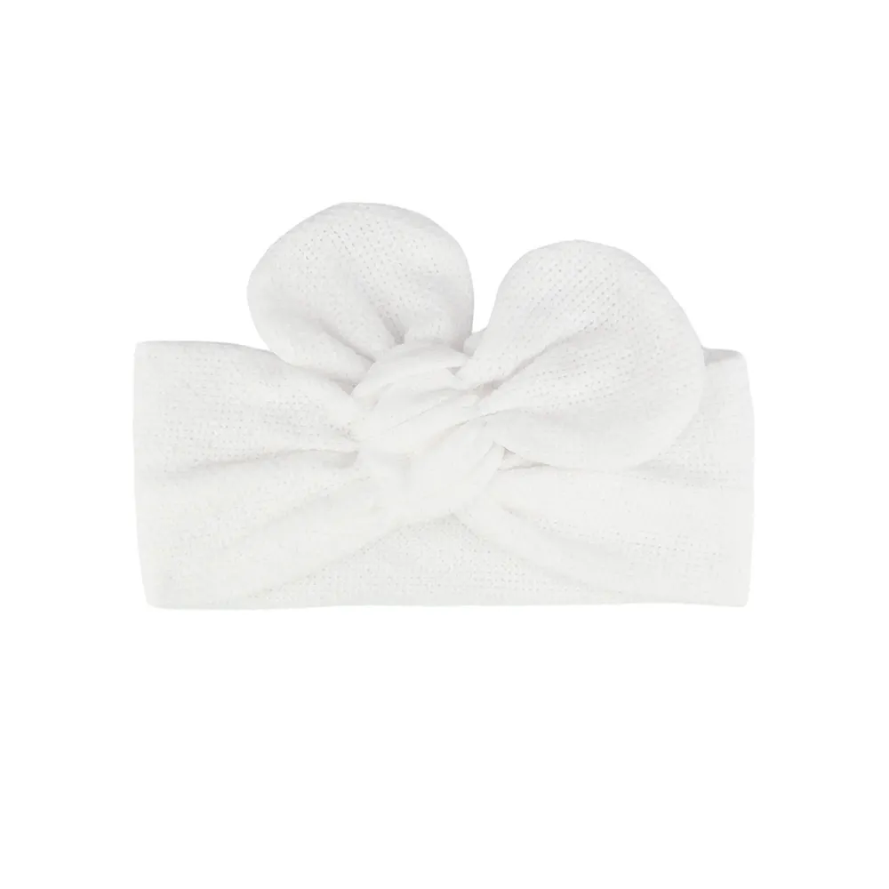 Повязка вязаная однотонная с бантиком Нимфа Talvi 42-46 Белый 16251 