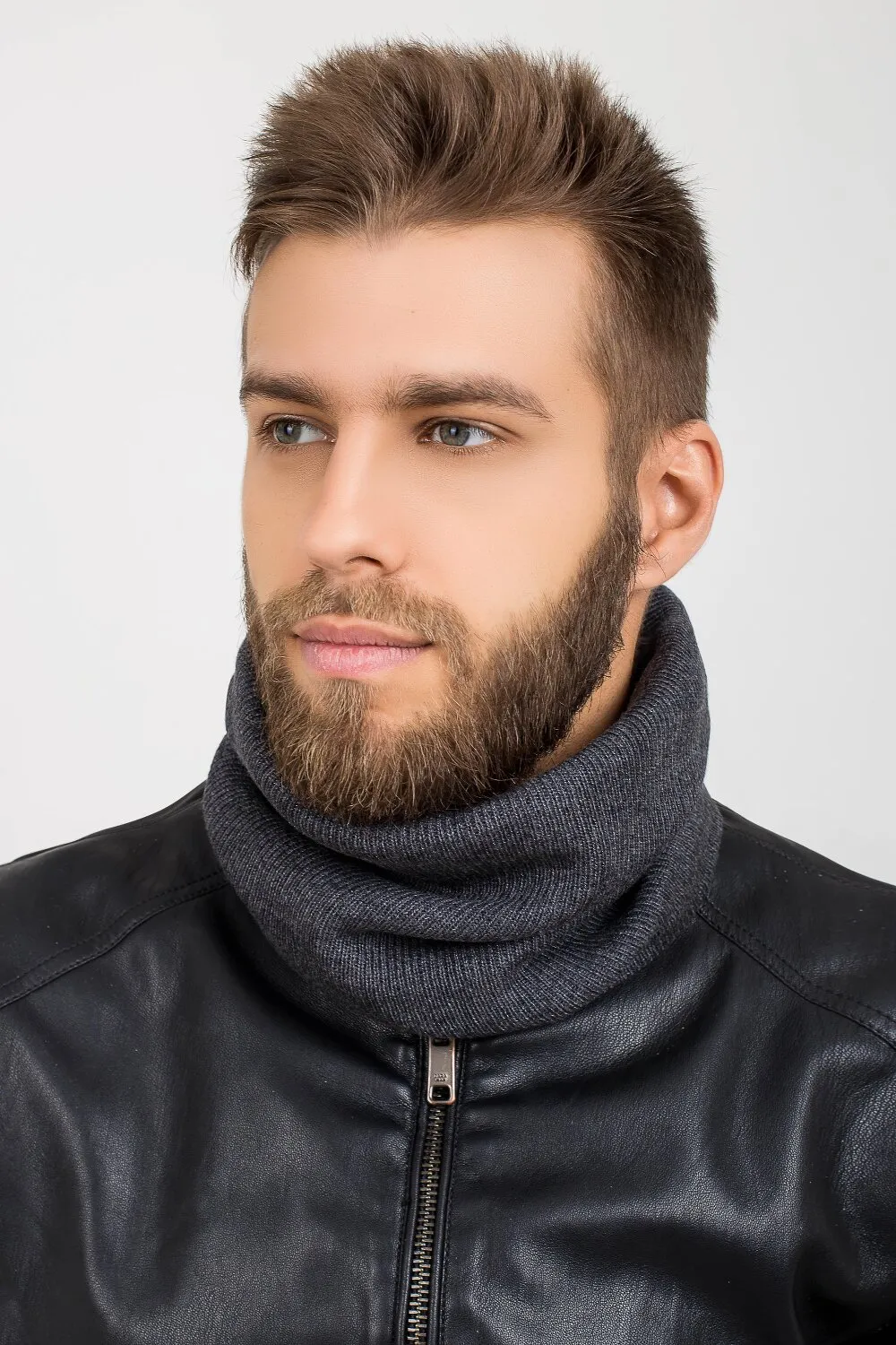 Снуд однотонный мелкой вязки Theo Buff Cascona one size Серый 