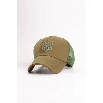 Бейсболка форхед з сіткою з тризубом та вишивкою KENT&AVER 59-60 Хакі 4050-17-1