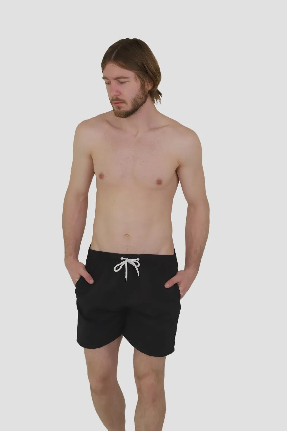 Шорти для плавання однотонні жатка батал 15-19 3XL Чорний 12427 