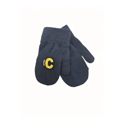 Рукавиці варежки дитячі одинарні з логотипом “C” 3-6 років Темно-синій з жовтим 11990