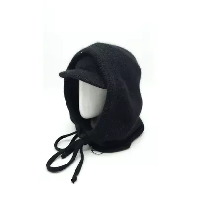 Набір капор капюшон ангоровий та пов’язка з дашком Космополітен Malisa 54-60 Чорний