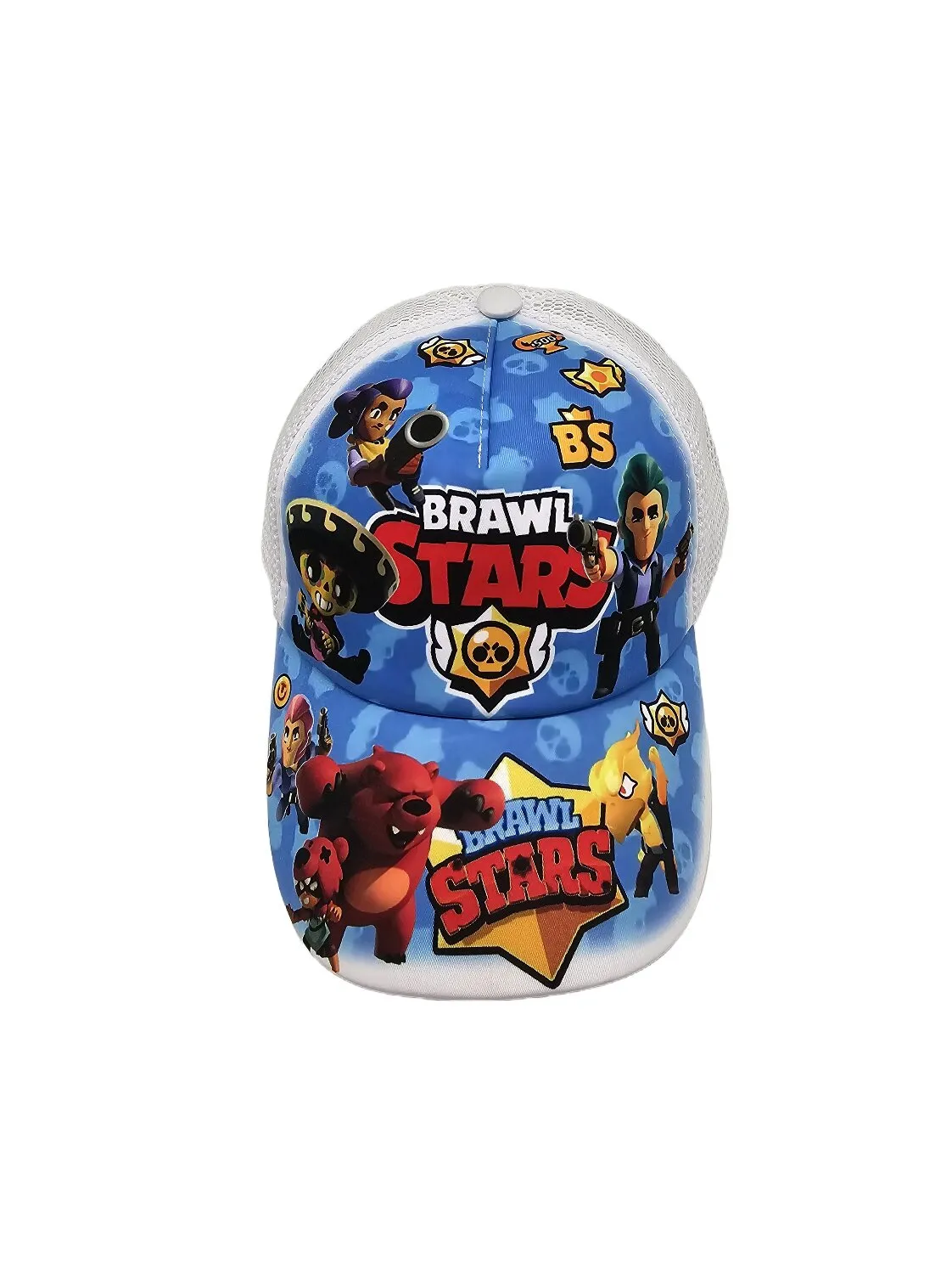Бейсболка з сіткою та малюнком Brawl Stars 52-55 Білий з блакитним 13810 