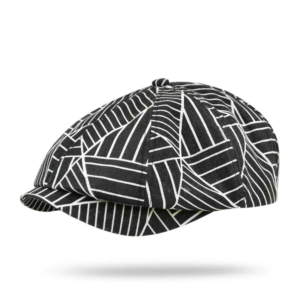 Кепка восьмиклинка хуліганка лляна VladAltex 56 Чорний 9221-6 