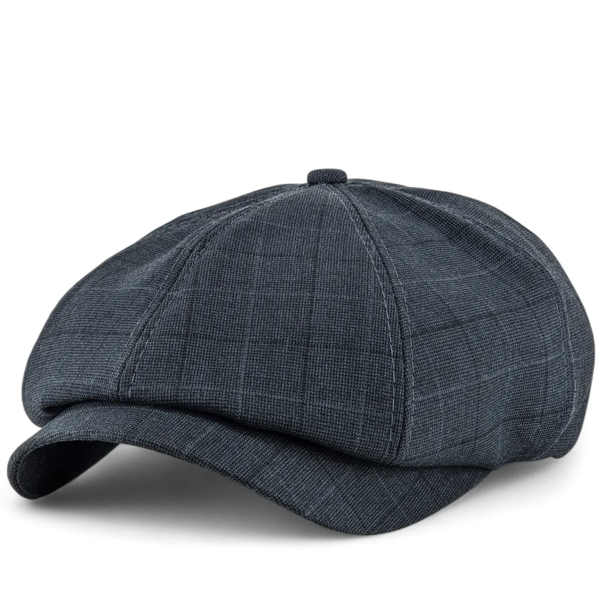Кепка восьмиклинка хулиганка NewsBoy cap шерстяная в клетку VladAltex 56 Темно-серый 6330-26 