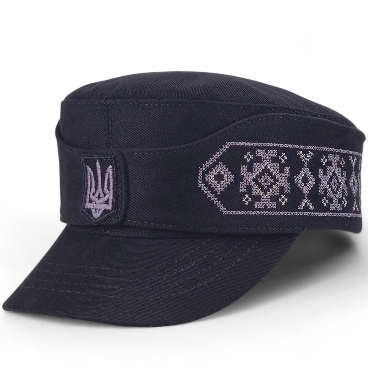 Кепка німка мазепинка бандерівка бавовняна з кокардою VladAltex 55 Чорний з сірим 29-460-19-2 