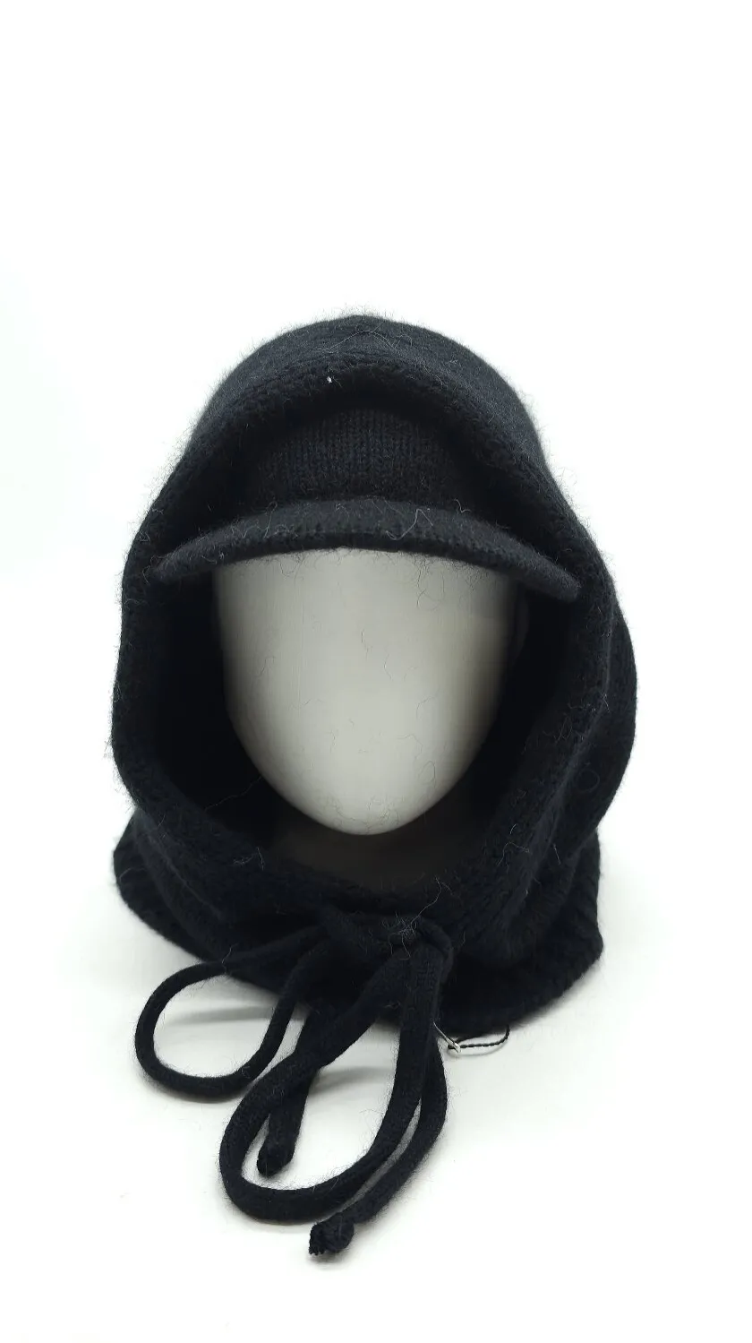Набір капор капюшон ангоровий та пов’язка з дашком Космополітен Malisa 54-60 Чорний 