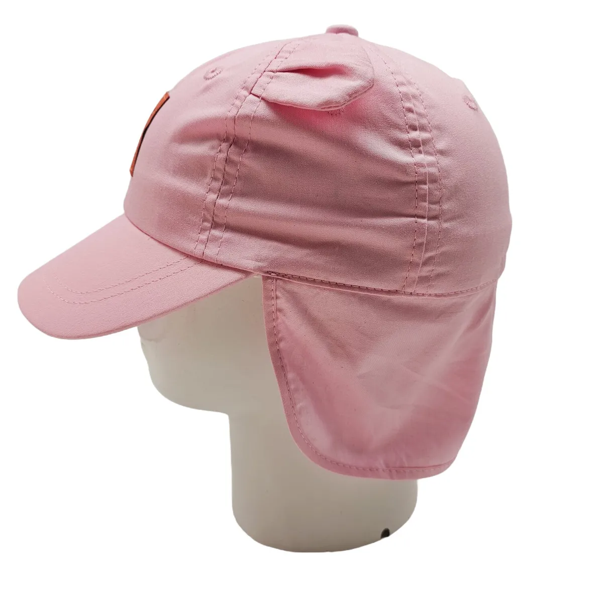 Бейсболка-бандана для дівчинки з вушками та котиком 50 Рожевий 