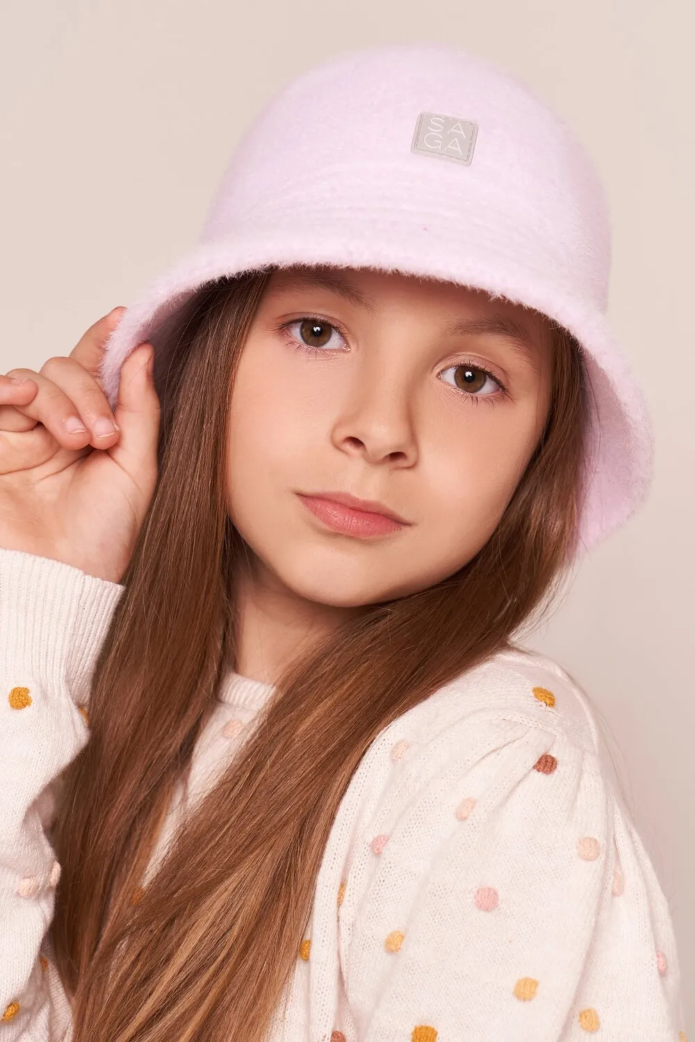 Панама дитяча ангорова однотонна Eva Saga 52-54 Рожевий 
