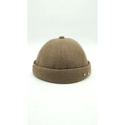 Кепка без козирка феска докер кашемірова з пірсингом VILSS 57-59 Капучіно 2229/1
