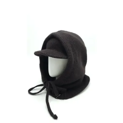 Набір капор капюшон ангоровий та пов’язка з дашком Космополітен Malisa 54-60 Темний шоколад