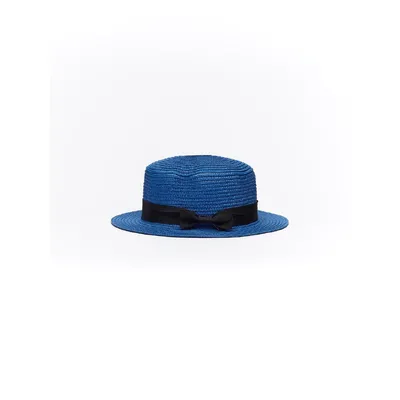 Капелюх канотьє з чорною стрічкою та бантом Fortune 55-56 Електрик