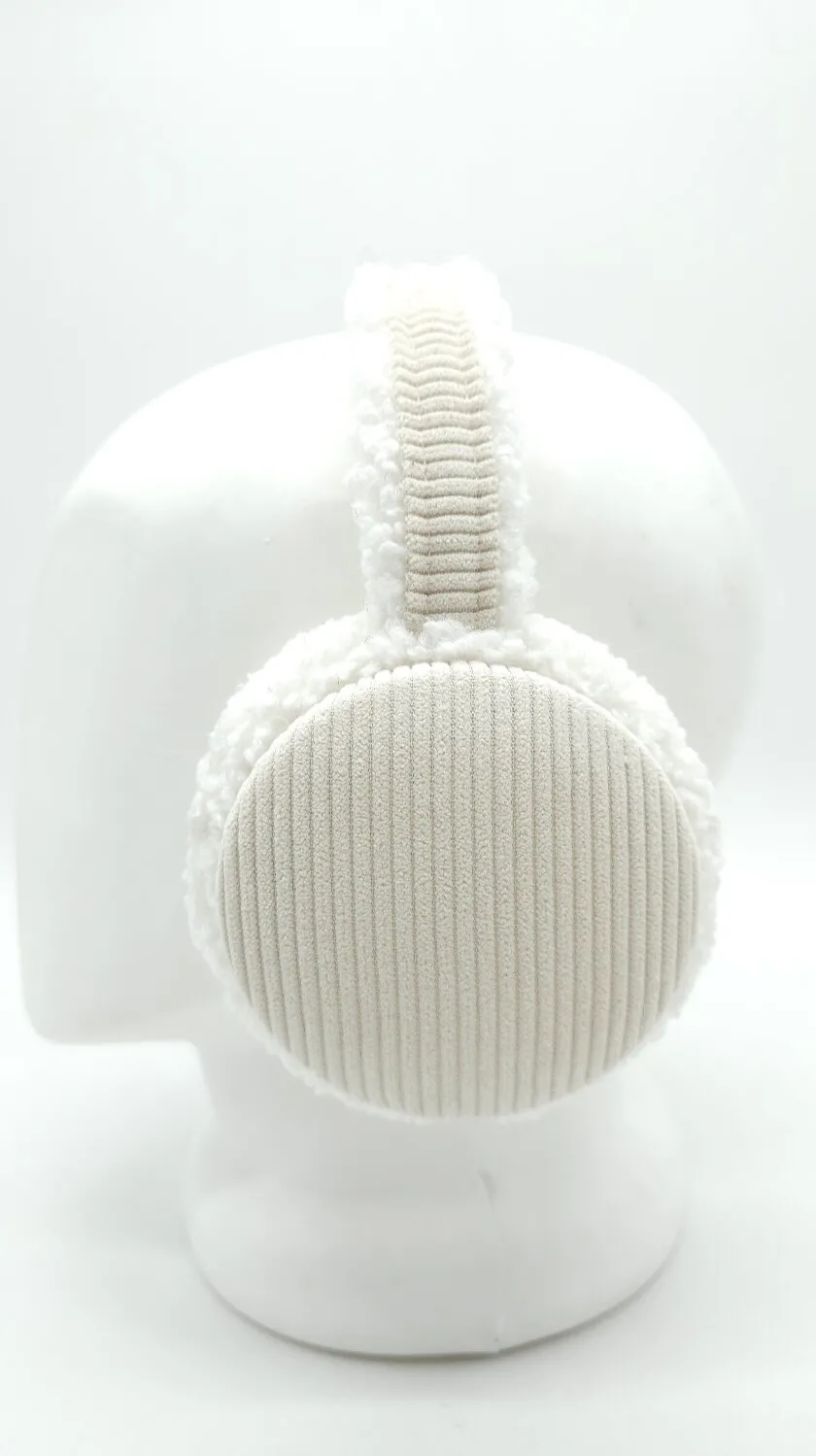 Наушники меховые TEDDY з вельветом SumWin one size Белый с молочным GMN01 