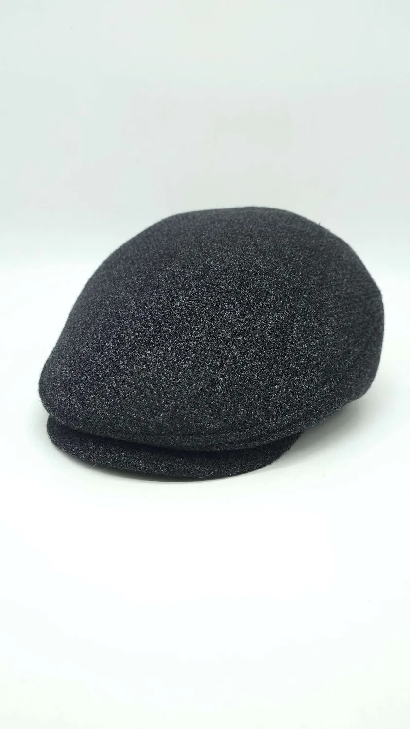 Кепка реглан пряма кашемірова на байці та вухами Mazur 56 Темно-сірий KW9 