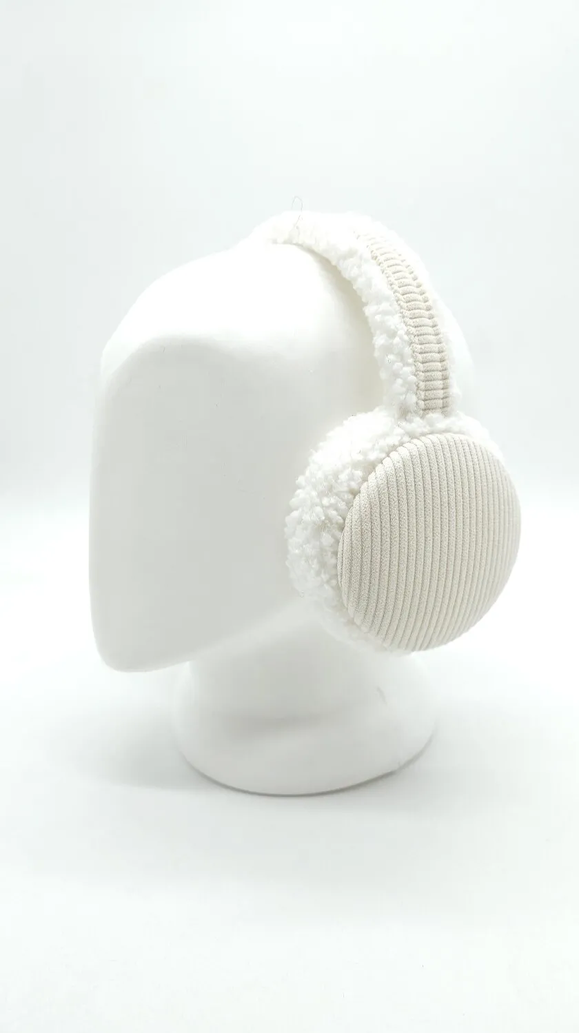 Наушники меховые TEDDY з вельветом SumWin one size Белый с молочным GMN01 