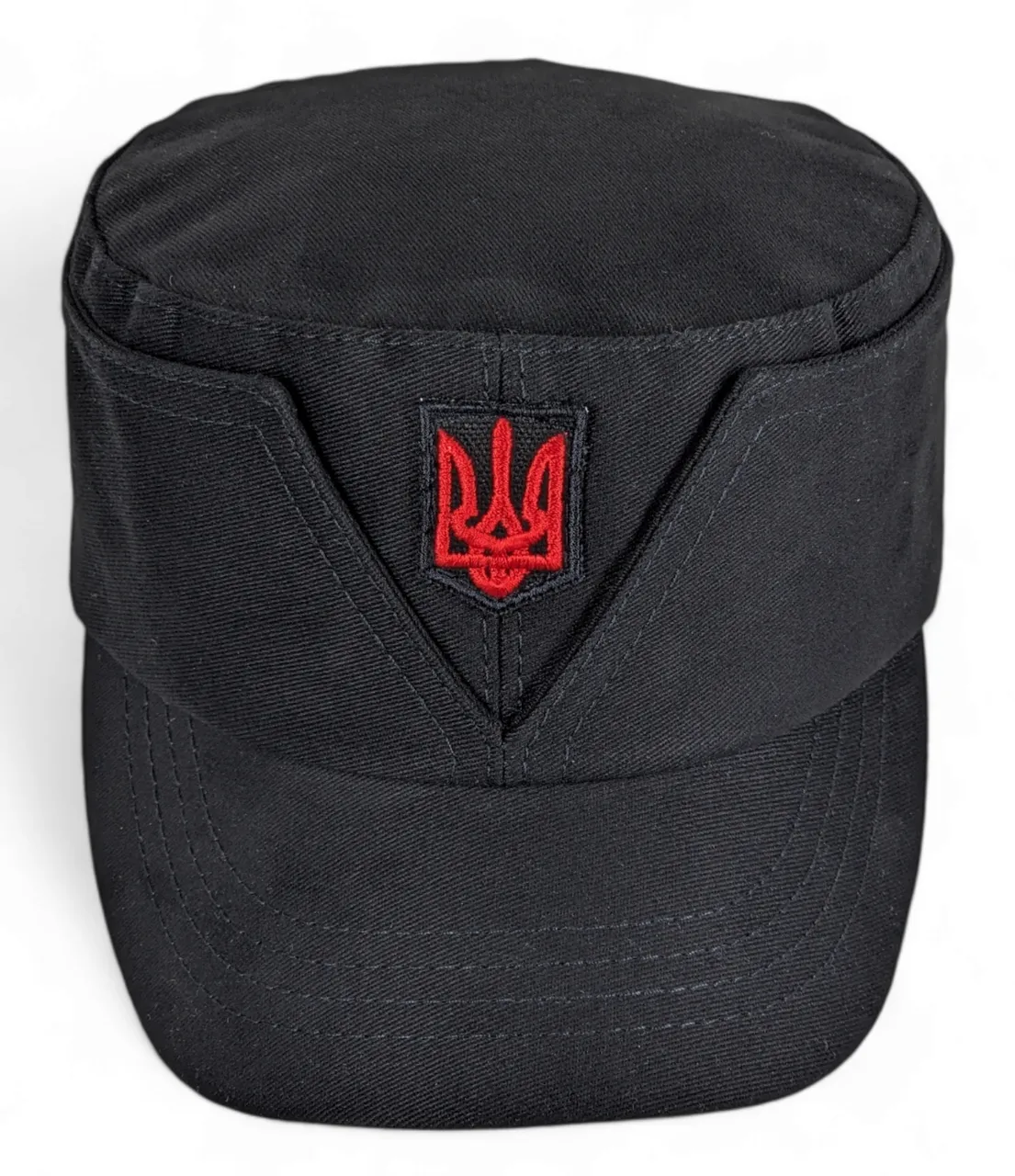 Кепка німка мазепинка бандерівка австрійка бавовняна тонка з кокардою та тризубом VladAltex 56 Чорний 43-19 