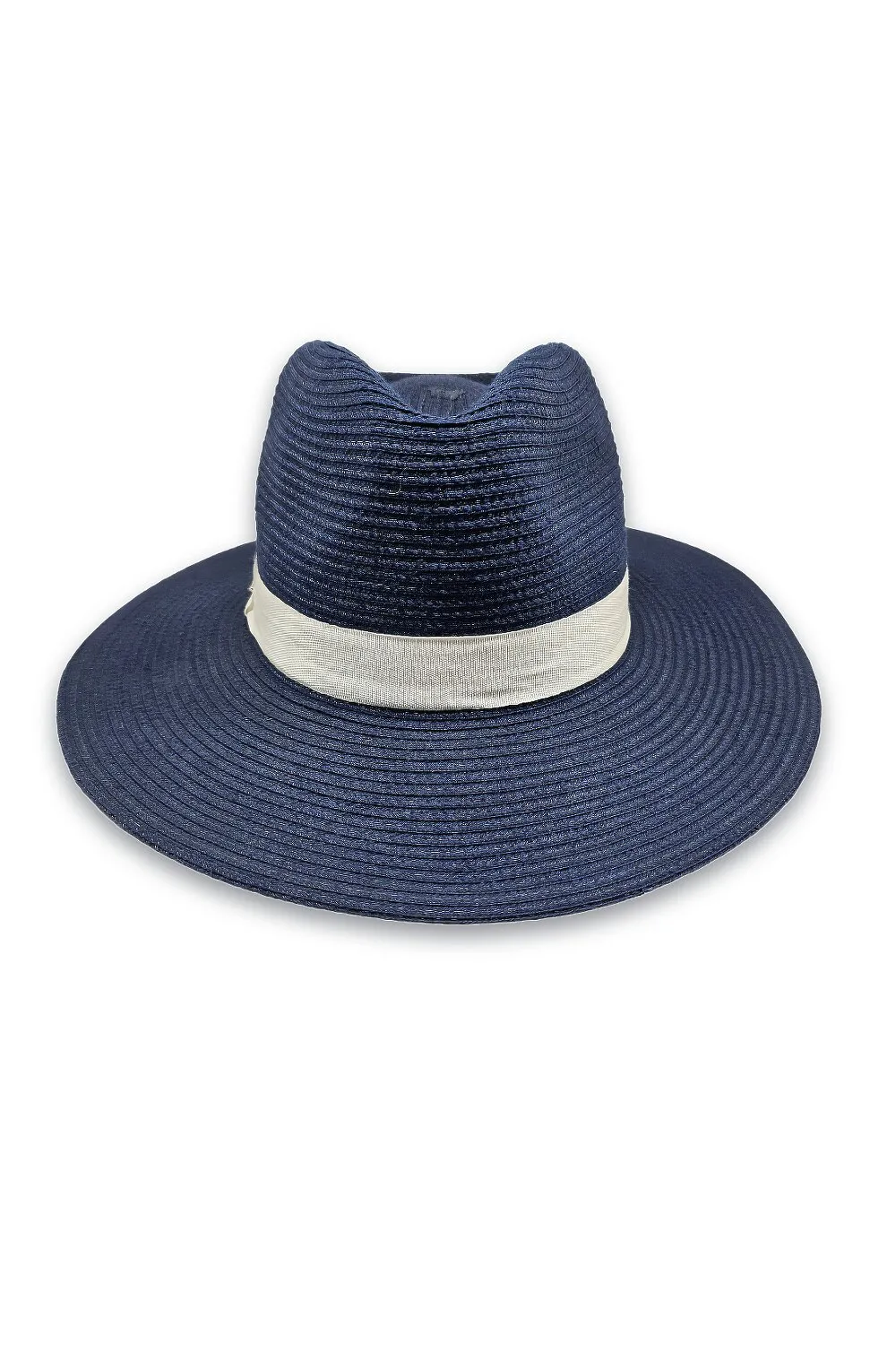 Капелюх Федора з білою стрічкою Delomare 55-58 Темно-синій 125 