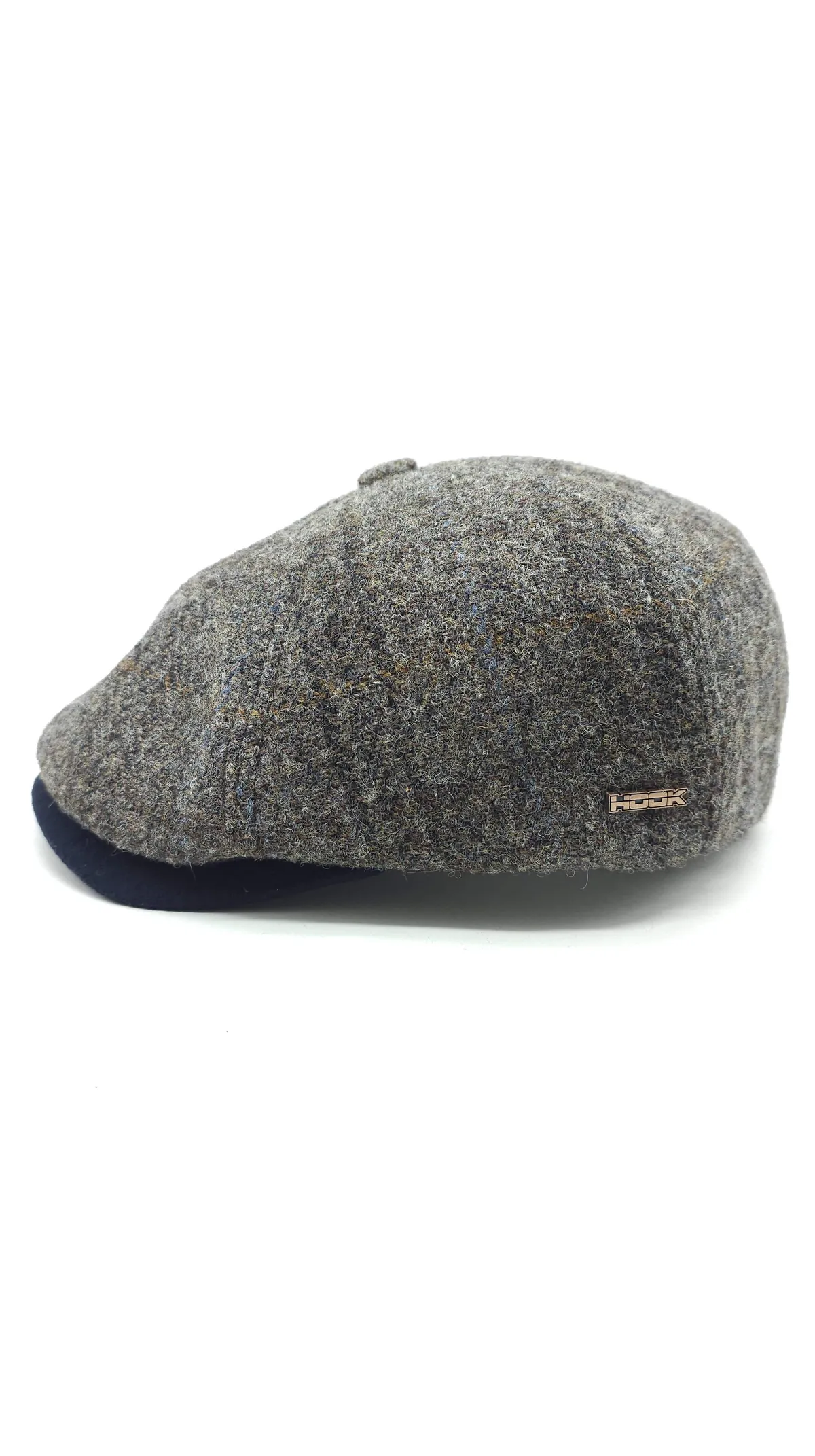 Кепка восьмиклинка вовняна в кольову клітинку 6-LEONARDO HarrisTweed HOOK 56 Коричневий HT-505C2 