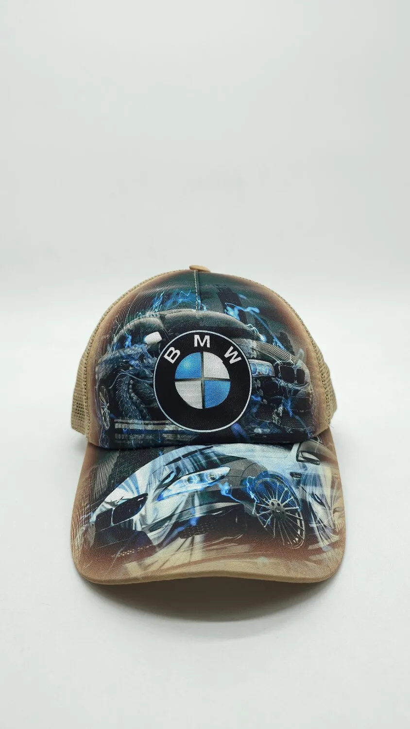 Бейсболка з сіткою та малюнком BMW 52-55 Бежевий 