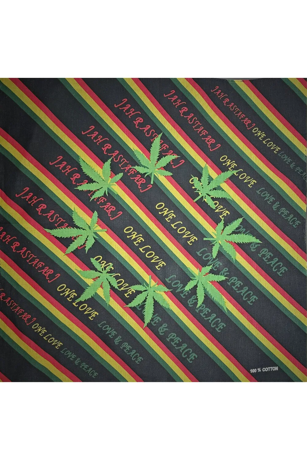 Бандана хустка пов’язка рослинний візерунок OneLove 55х55 Чорний 11518 