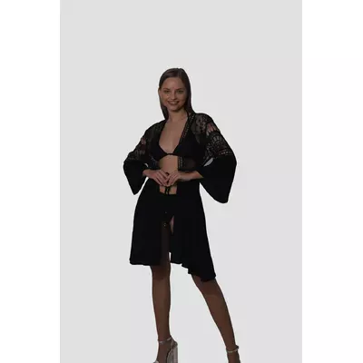 Пляжна накидка з довгими рукавами та ажурним декором SD032 Z. Five 2XL Чорний 12667