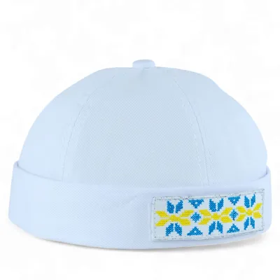 Кепка без козирка феска докер ВИШИВАНКА1 VladAltex 55-56 Білий 17-10